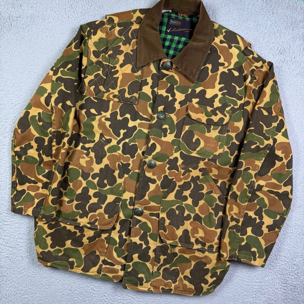 Vintage 70s Sears camouflage hunting field talon zipper jacket